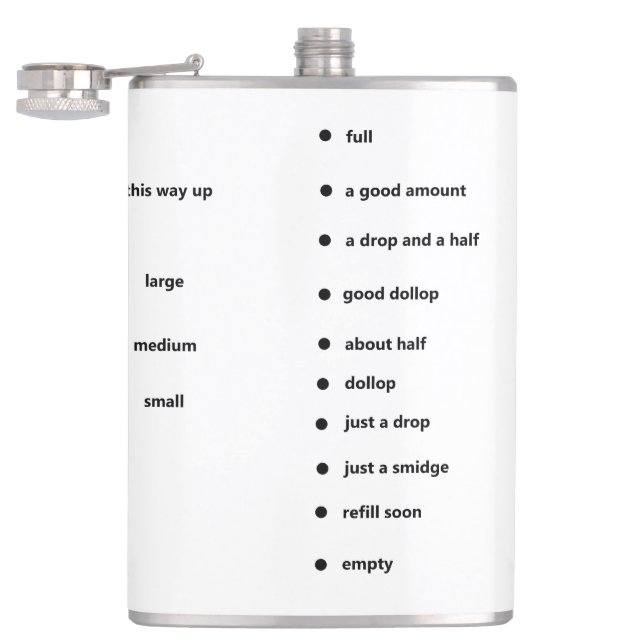 fun measuring marks with a difference hip flask (Opened)