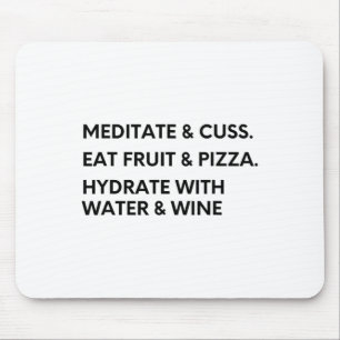 Fun Meditation And Lance Shirt For Yoga And Pizza Mouse Pad