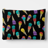 Fun Melty Summer Goth Skull Ice Cream jewel black