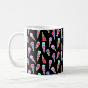 Fun Melty Summer Goth Skull Ice Cream pastel black Coffee Mug