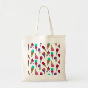 Fun Melty Summer Goth Skull Ice Cream weird white Tote Bag
