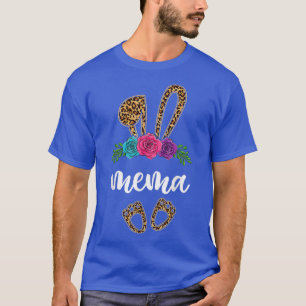 Fun Mema Bunny Leopard , Easter Day Bunny Grandma  T-Shirt