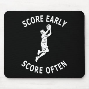 Fun men basketball player saying score early score mouse pad