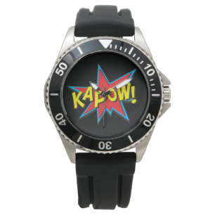 Fun Men's Superhero Comic Book Kapow Black Watch