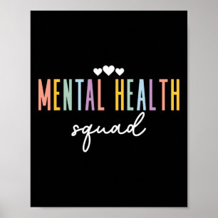 Fun Mental Health Squad Illness Mental Health Awar Poster
