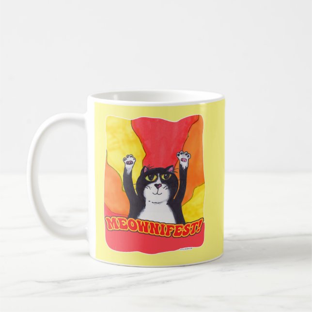 Fun Meownifest Epic Cat Praise Statement  Coffee Mug (Left)