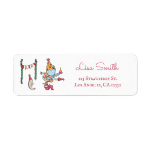 Fun Mermaid Birthday Party Return Address Label
