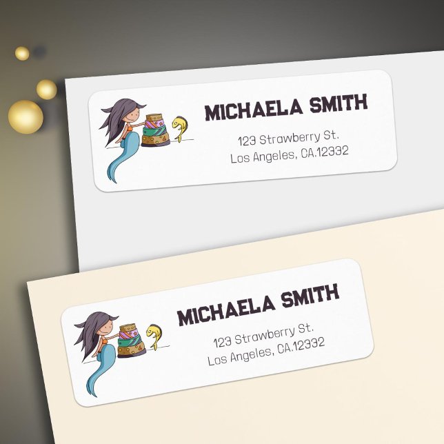 Fun Mermaid Birthday Return Address Label (Creator Uploaded)