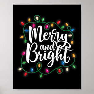 Fun Merry And Bright Christmas Lights Xmas Holiday Poster