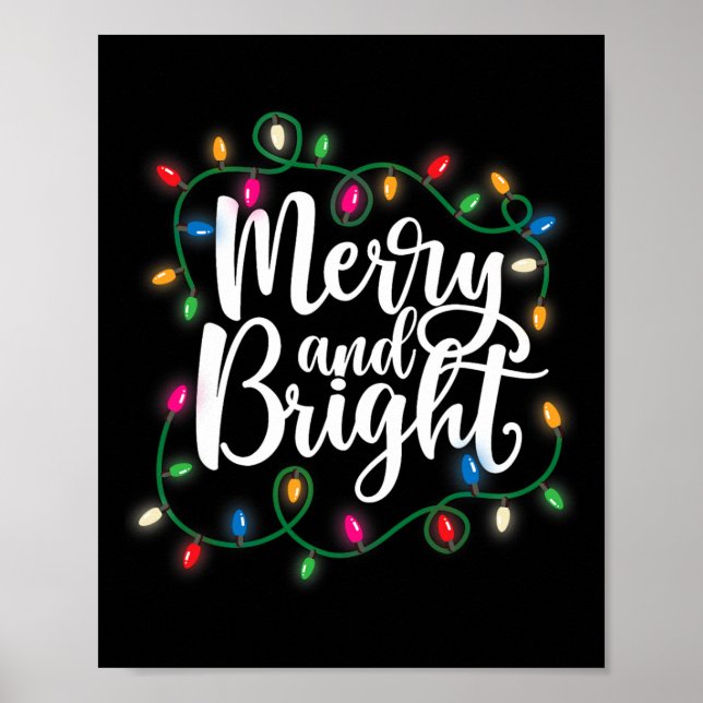 Fun Merry And Bright Christmas Lights Xmas Holiday Poster (Front)