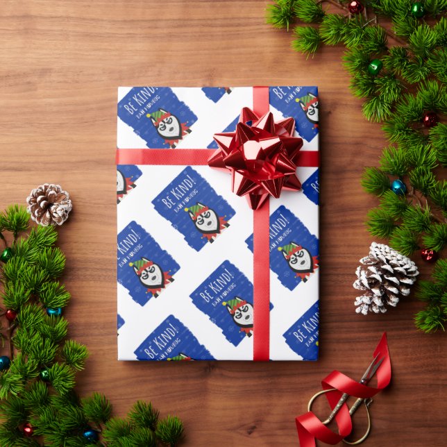 Fun Merry Christmas Bah Humbug Be Kind Cute  Wrapping Paper (Holiday Gift)