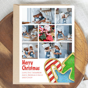 Fun Merry Christmas Cute Photo Collage Holiday Card
