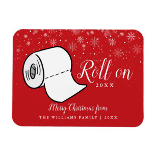 Fun Merry Christmas Family Name Roll On New Year Magnet
