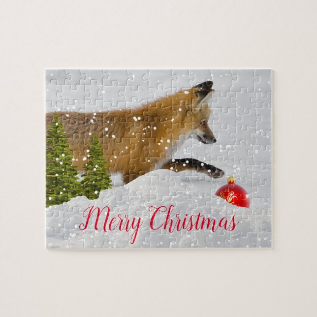 Fun Merry Christmas Fox Jigsaw Puzzle (Horizontal)