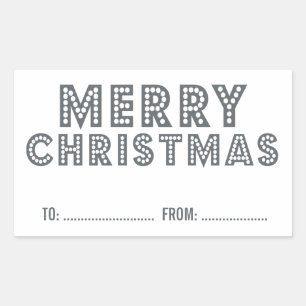 FUN, MERRY CHRISTMAS HOLIDAY GIFT LABEL   GRAY