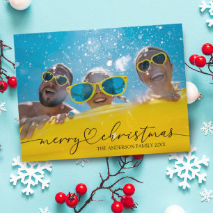 Fun Merry Christmas One Photo Postcard