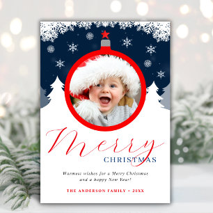 Fun Merry Christmas Photo Ornament  Holiday Card