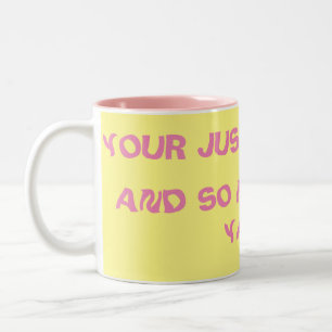Fun message for the big head in your life text it Two-Tone coffee mug