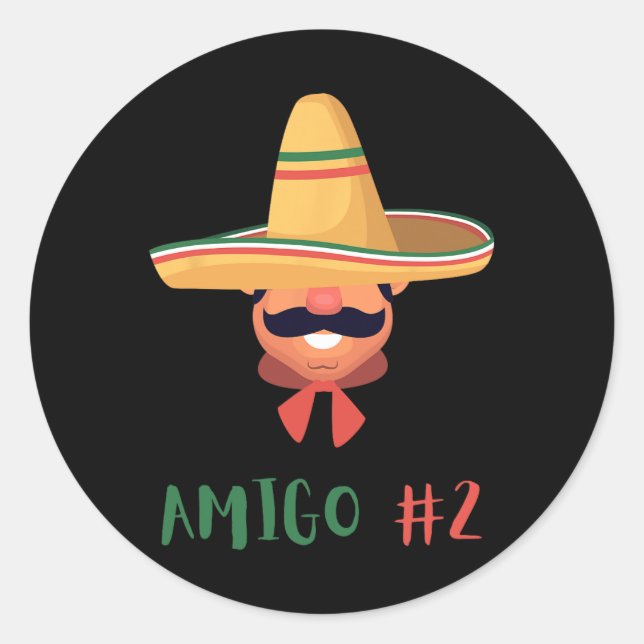 Fun Mexican Amigo #2 Group Matching Diy Halloween  Classic Round Sticker (Front)