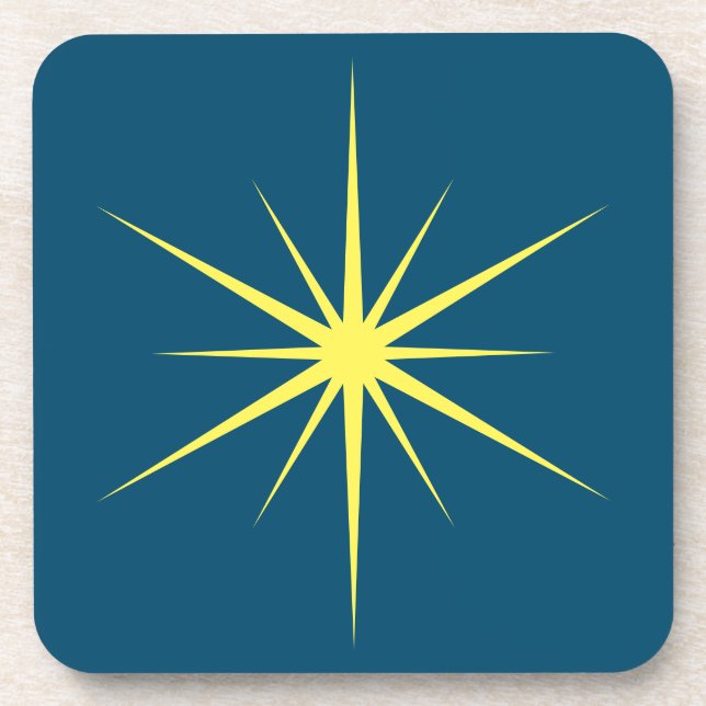 Fun Midcentury Modern Retro Star Coaster (Front)