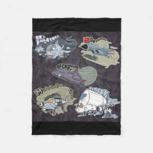 Fun Military Planes Fleece Blanket