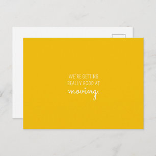 Fun Minimal Yellow New Home Address Moving Announcement Postcard