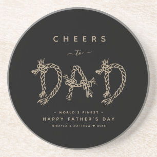 Fun Minimalist Black & Gold Dad Sandstone Coaster