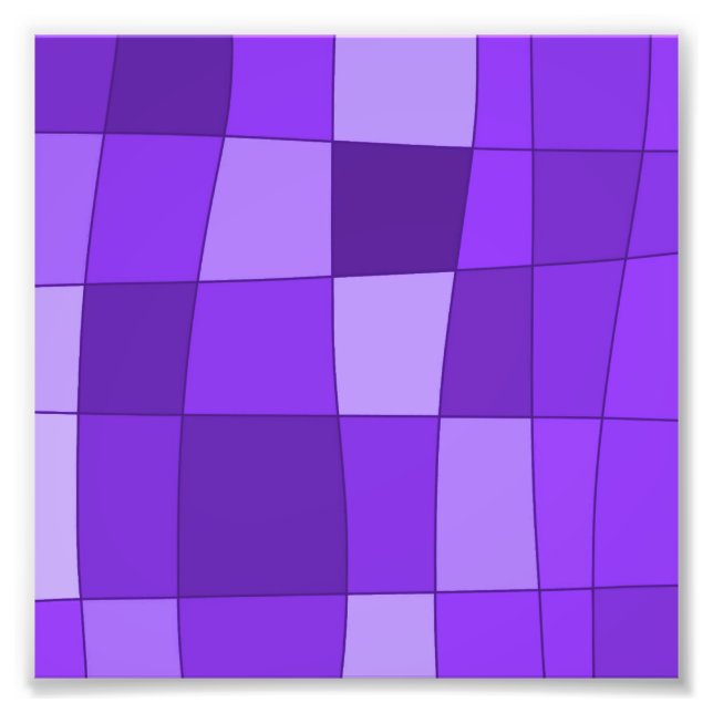 Fun Mirror Checks in Violet Photo Print (Front)