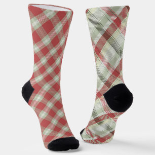 Fun Mismatch Odd Christmas Plaid Socks