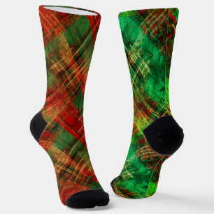 Fun Mismatch Odd Sox Christmas Pattern Plaid Socks