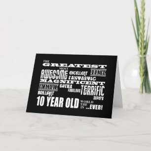 Fun Modern 10 Birthday Party Greatest Ten Year Old Card