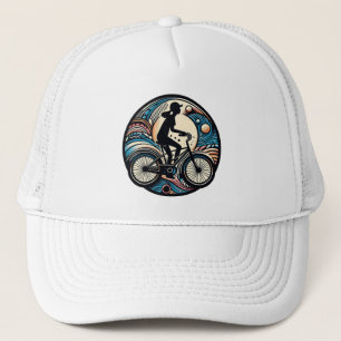 Fun Modern Abstract Bike Logo for Women Trucker Hat