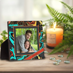 Fun Modern Abstract Photo Customised Message Plaque