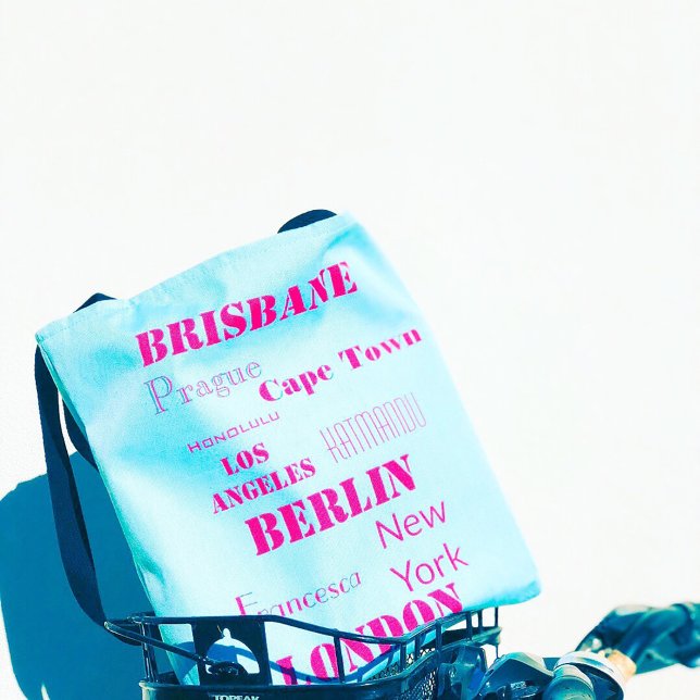 Fun Modern and Colourful  Blue and Hot Pink Travel Tote Bag (Creator Uploaded)