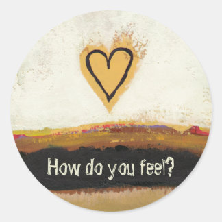 Fun modern art heart painting customise your own classic round sticker