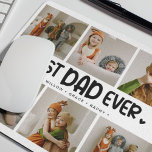 Fun Modern 'BEST DAD EVER' 6 Photo Mouse Pad<br><div class="desc">Create the perfect gift for the most amazing dad with our easy-to-use template, featuring six photos of cherished memories and a trendy 'BEST DAD EVER' lettering that can be changed to your choice of colours. Complete with your child's name and a touch of cute heart, it's the ultimate gift for...</div>