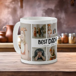 Fun Modern 'BEST DAD EVER' 8 Photo Coffee Mug<br><div class="desc">A cup of tea, a blast from the past, and the biggest smile on dad's face— isn't that what we all want? Let's make it happen! With our user-friendly template, add a dash of nostalgia to his daily brew. 8 photos, 'BEST DAD EVER' lettering, and your child's name, all nestled...</div>