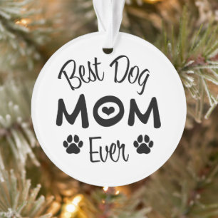 Fun Modern Best Dog Mum Photo Ornament