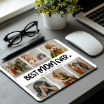 Fun Modern 'BEST MOM EVER' 6 Photo Mouse Pad<br><div class="desc">Create the perfect gift for the most amazing mum with our easy-to-use template, featuring six photos of cherished memories and a trendy 'BEST MOM EVER' lettering that can be changed to your choice of colours. Complete with your child's name and a touch of cute heart, it's the ultimate gift for...</div>