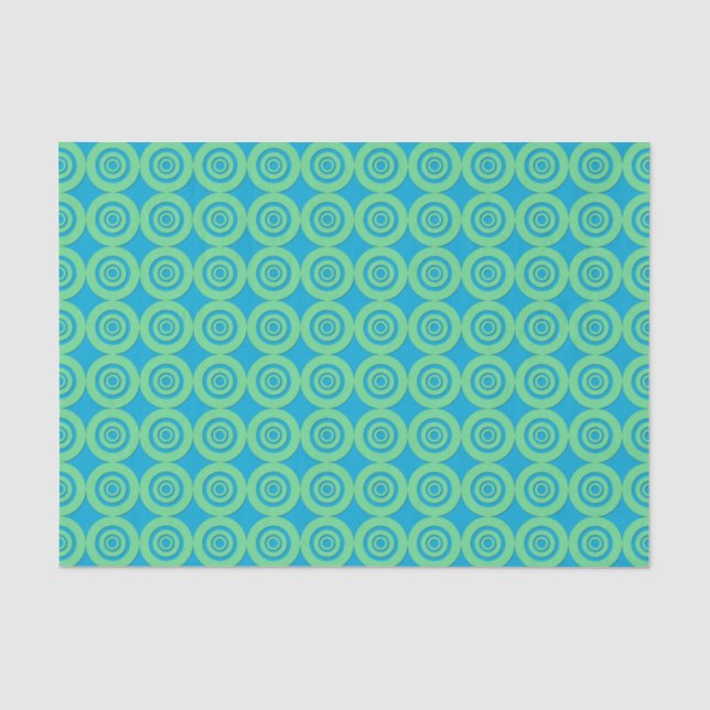 Fun Modern Circles MInt Green Aqua Pattern Tissue Paper (Front)