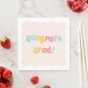 Fun Modern Colourful Congrats Grad Napkin