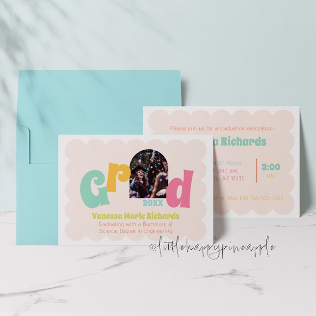 Fun Modern Colourful Graduation Announcement (Creator Uploaded)