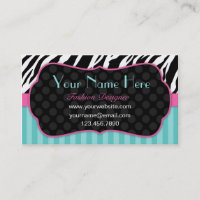 Fun, Modern, Colourful Zebra. Blue, Pink & Black