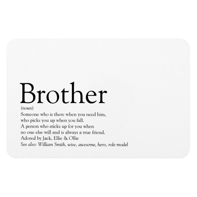 Fun Modern Cool Best Ever Brother Definition  Magnet (Horizontal)