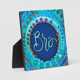 Fun Modern Cute Blue Bro Inspirivity Plaque
