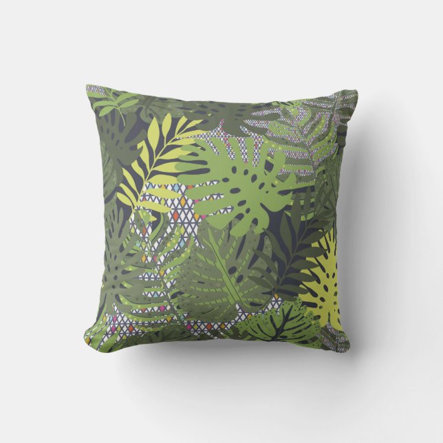 Fun & Modern Floral Graphic Throw Pillow (Front)