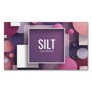 Fun Modern Geometric Textured Glitter Magnetic Business Card
