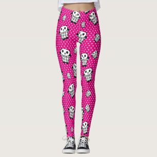Fun Modern Girly Pink Cute Kawaii Panda Bear Leggings