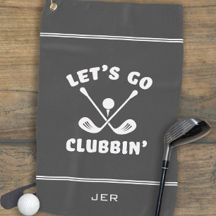 Fun Modern Golfer Golf Club Cute Humour Sports Gre Towel