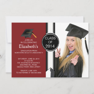 Fun Modern Graduate Photo Graduation Party Invitation